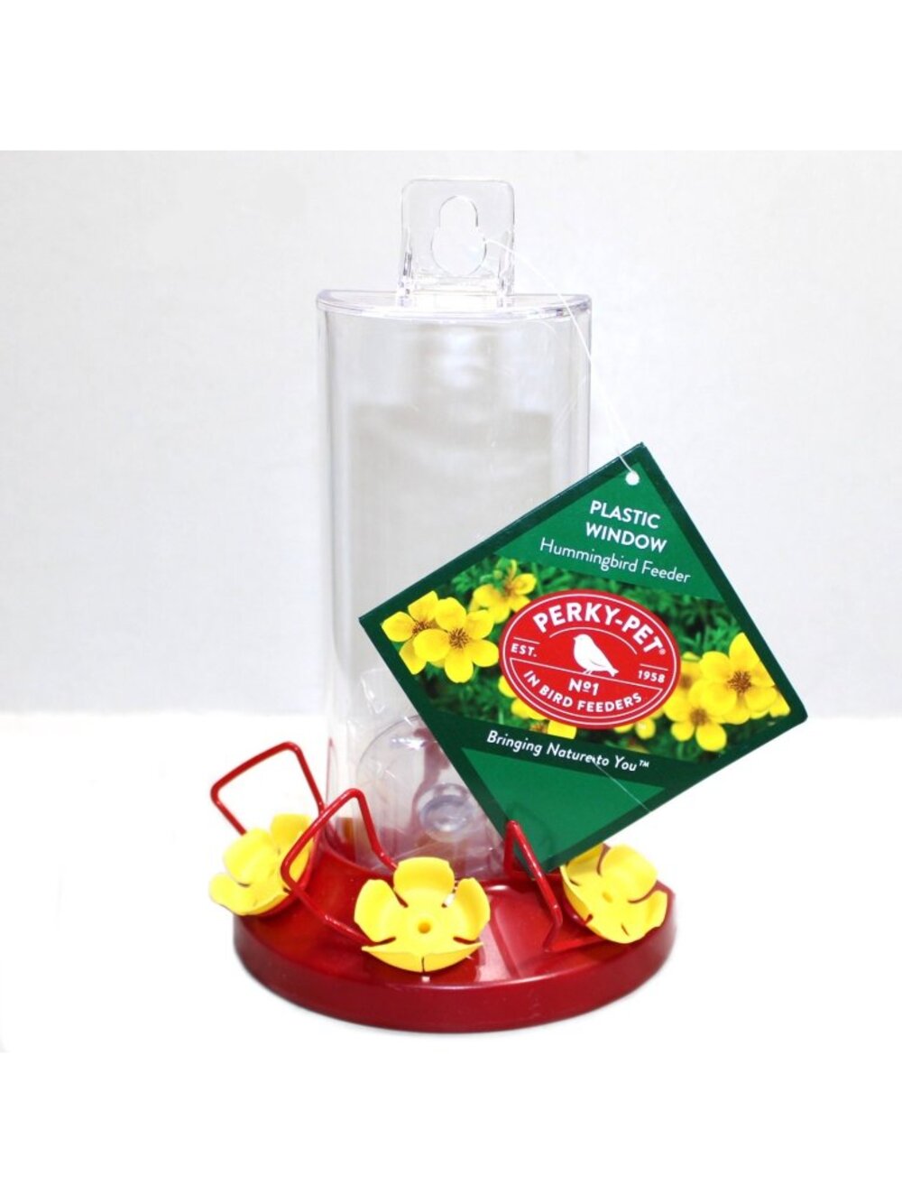 217 Window Mount Plastic Hummingbird Feeder w/ Perches 8 oz Outdoor Garden